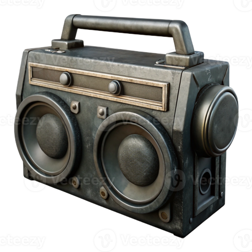 impressive minimalist Boombox Speaker Close Up Black premium png