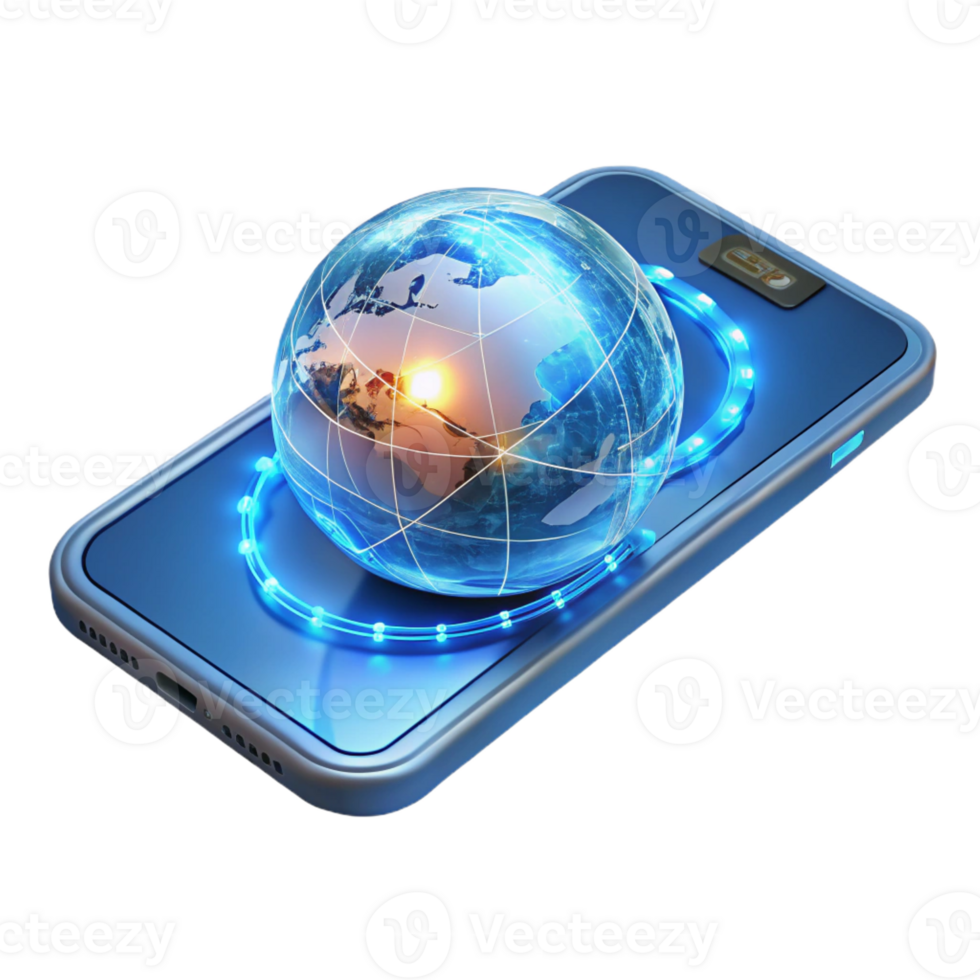 impressive vintage A Transparent Smartphone Displaying a Ho high resolution png