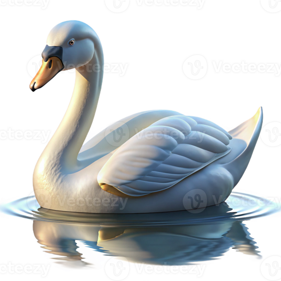 magnificent artistic A Graceful Swan Gliding Across a Calm Lake high resolution png