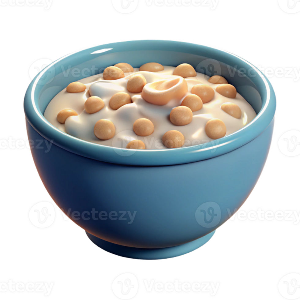 beautiful classic Bowl of Cereal with Milk Transparent Background professional png