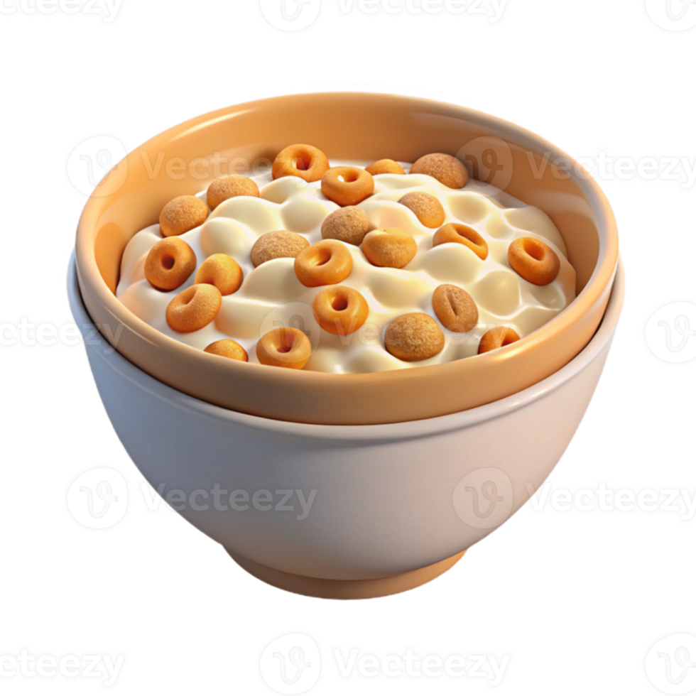 impressive modern Bowl of Cereal with Milk Transparent Background premium png