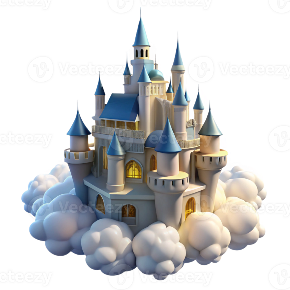 dramatic abstract A Majestic Castle Floating in the Clouds exclusive png