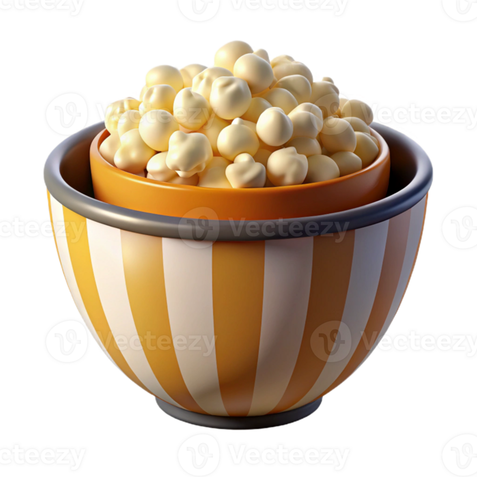 wonderful abstract Bowl of Popcorn with Butter Transparent Background png