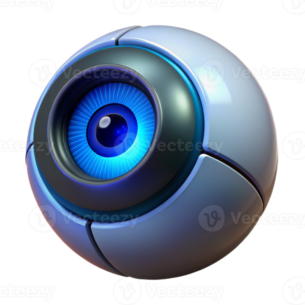 elegant classic A Close Up of a Robotic Eye Iris Glowin premium png