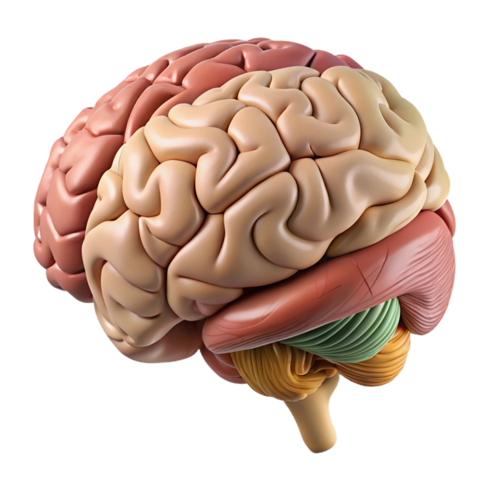 vibrant creative Brain Anatomy Side View Labeled Diagram Transparent Background original png