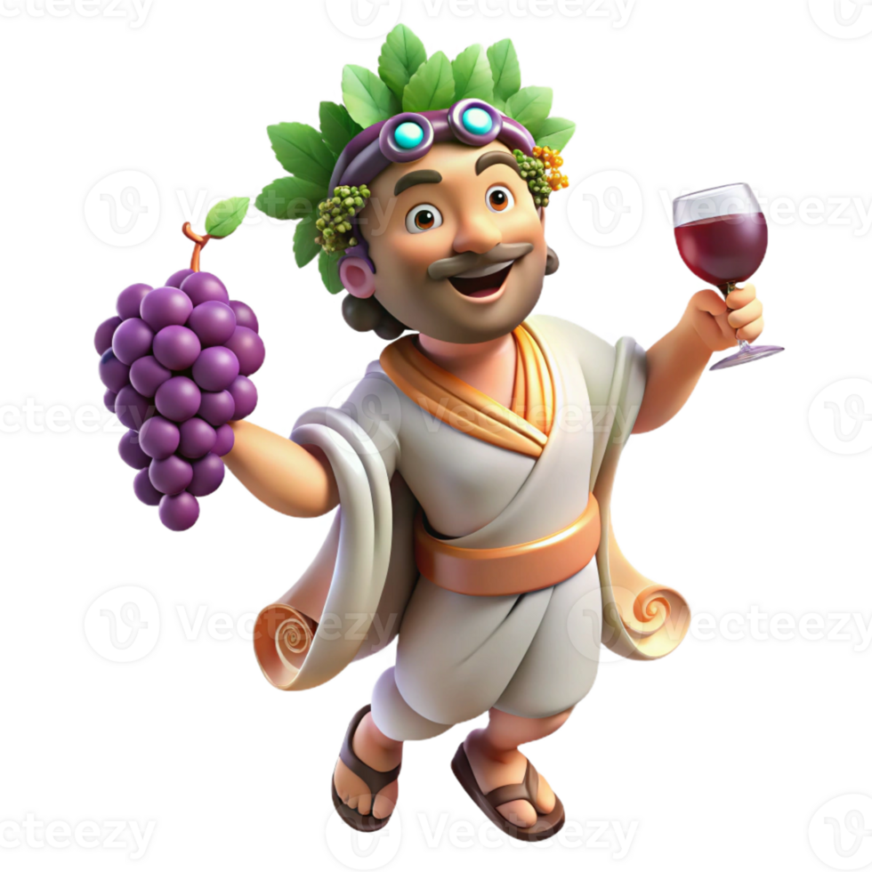 beautiful artistic Dionysus Leading a Revelry Grapes and W detailed png