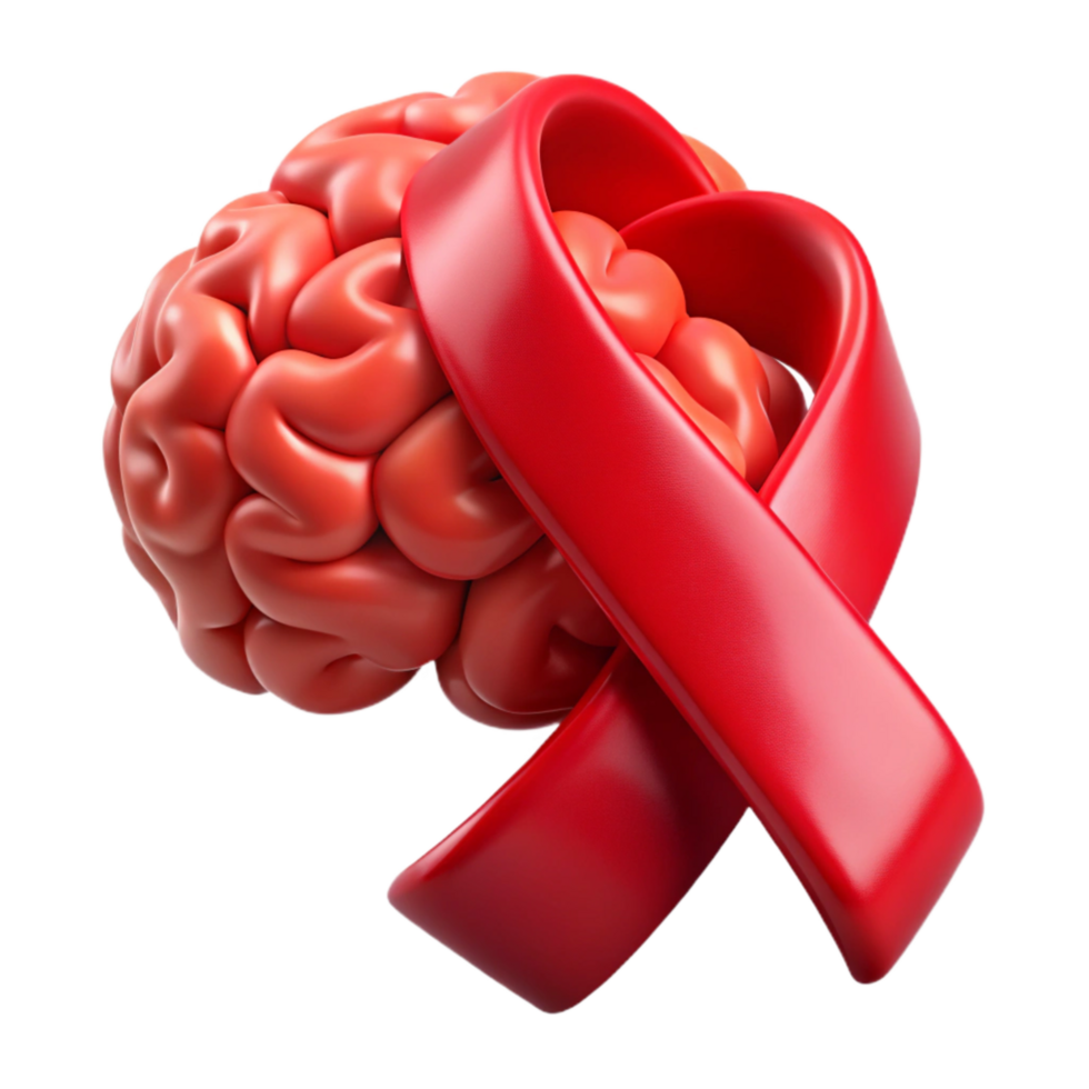 wonderful vintage Brain Injury Awareness Ribbon Red Color Cutout high quality png