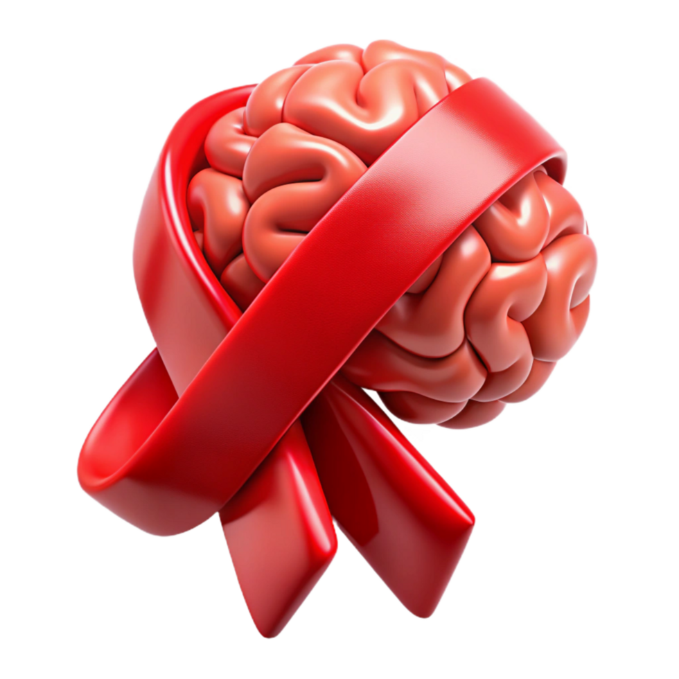 stunning artistic Brain Injury Awareness Ribbon Red Color Cutout genuine png