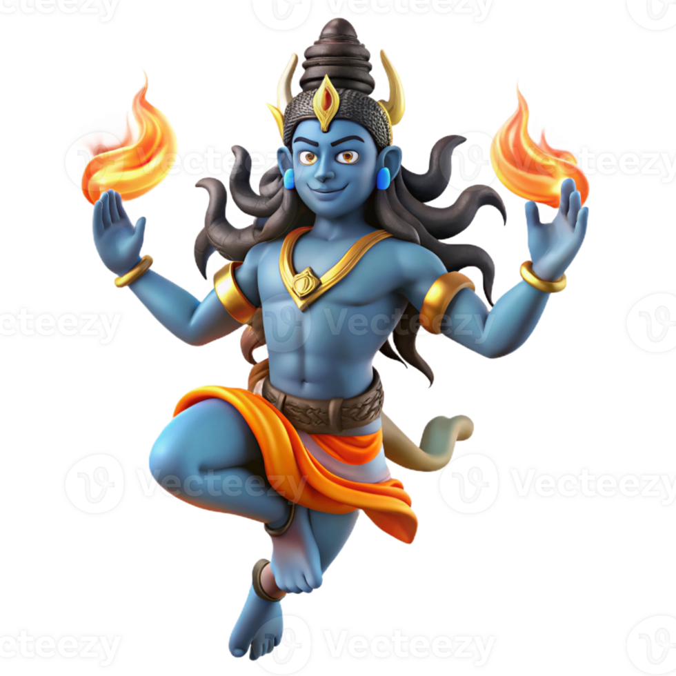impressive contemporary A Dynamic Depiction of the Hindu God Shiv professional png