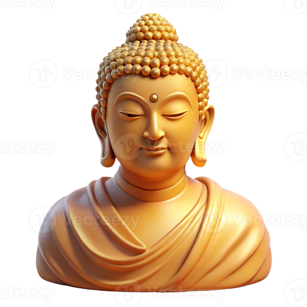 stunning abstract Portrait of a Serene Buddha Statue with A png
