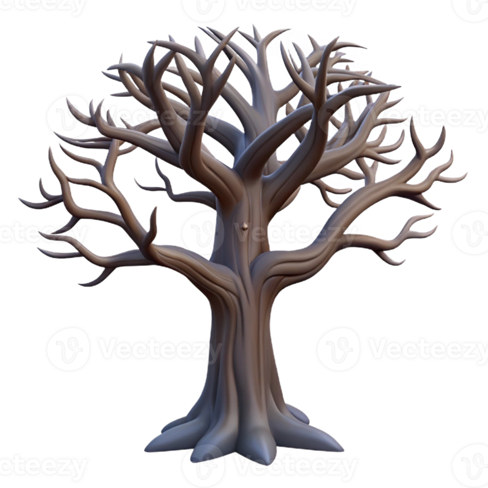 impressive artistic A Lone Gnarled Oak Tree in a Vast Empty premium png