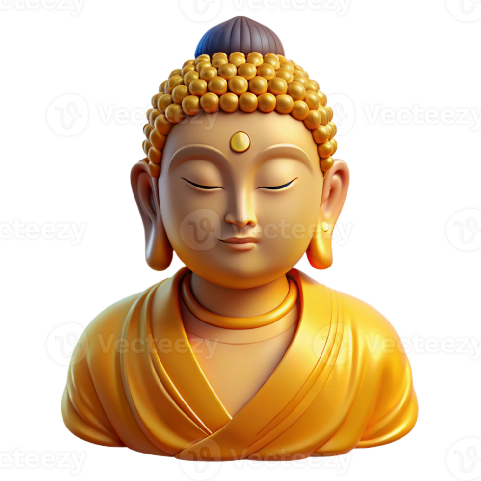 elegant artistic A Portrait of a Serene Buddha Golden L original png