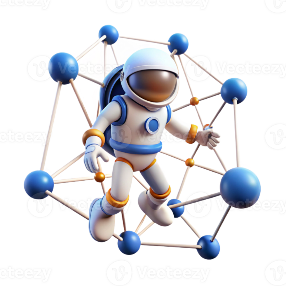 beautiful modern Astronaut Floating in Space authentic png