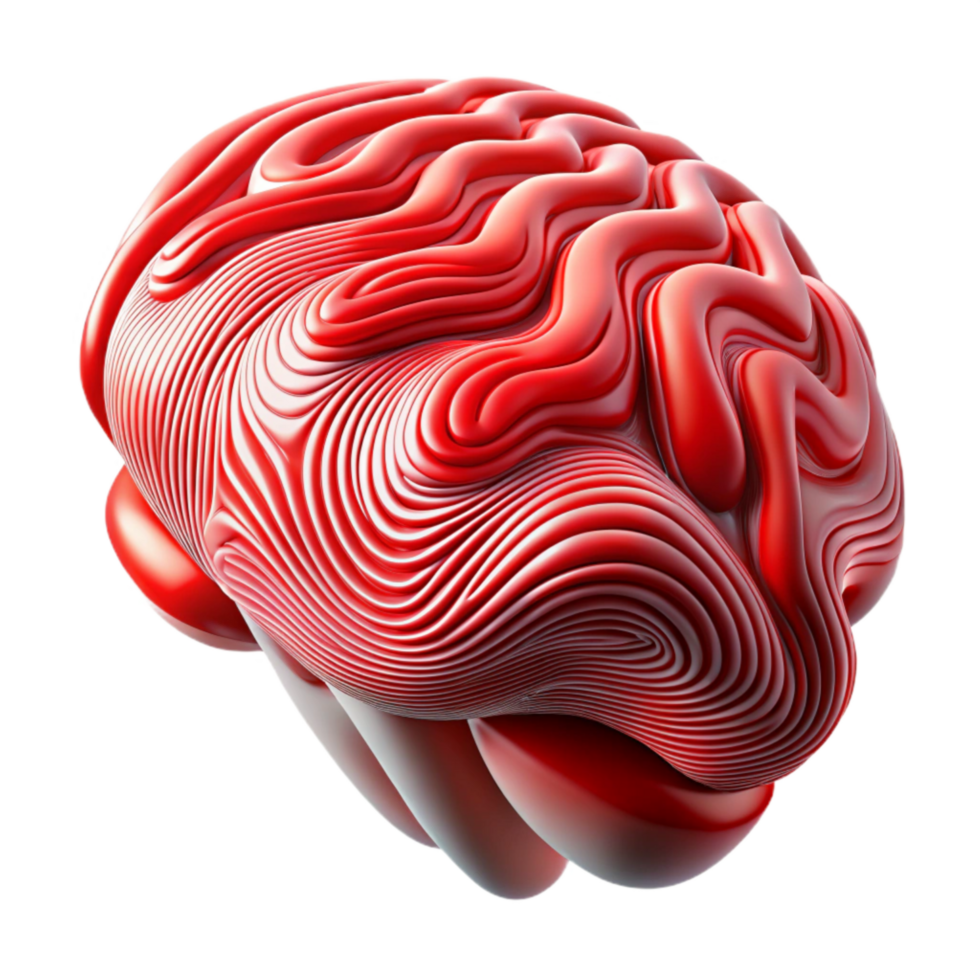extraordinary creative Brain Waves Abstract Design Red Lines Transparent Background exclusive png