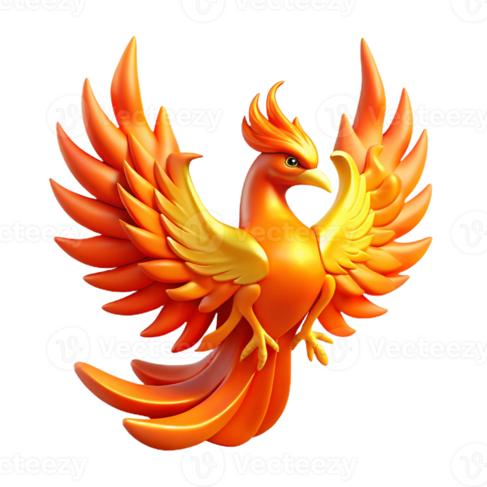 serene classic A Majestic Phoenix Rising from Flames V original png