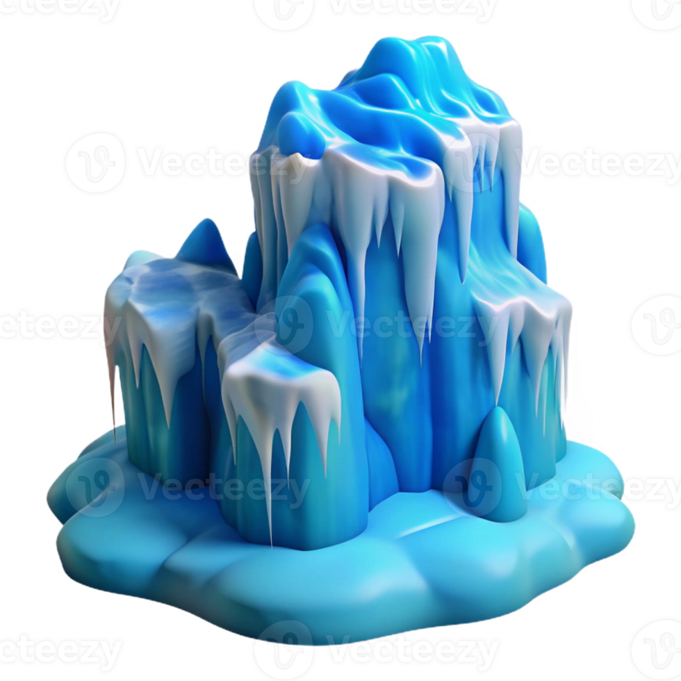 vibrant traditional A Frozen Waterfall Icy Blue Colors Wint exclusive png