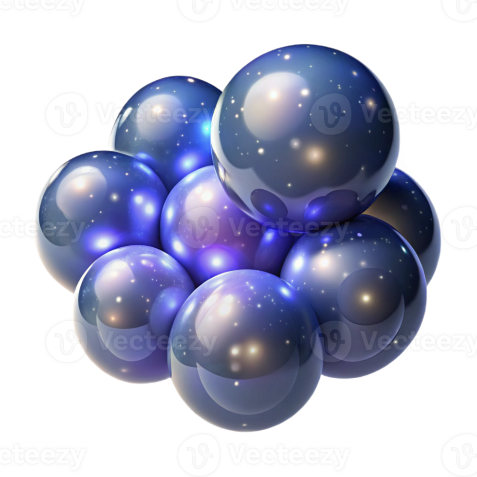 elegant minimalist A Cluster of Translucent Orbs Reflecting authentic png