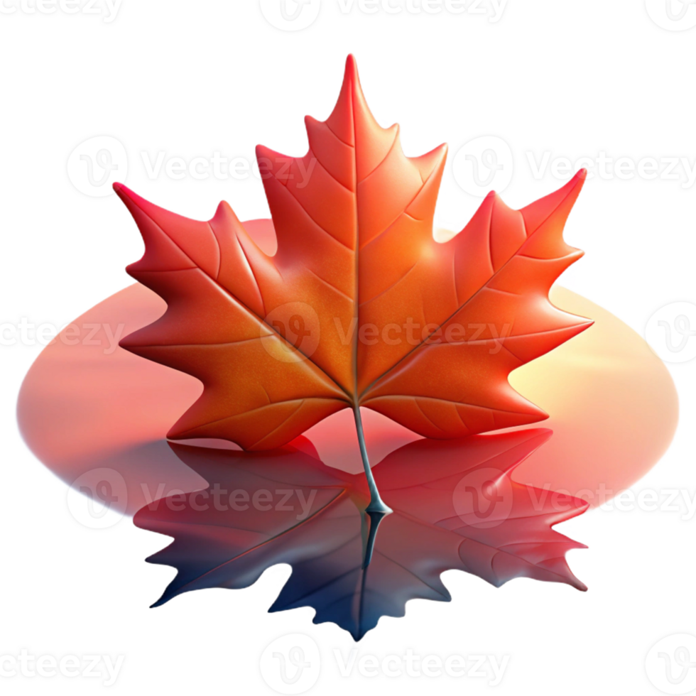 beautiful abstract A Single Red Maple Leaf Backlit original png