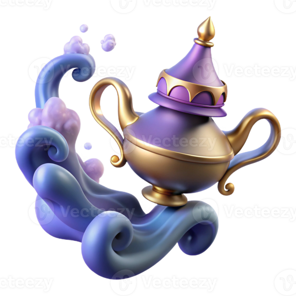 serene abstract A Powerful Djinn Emerging from a Ornate detailed png