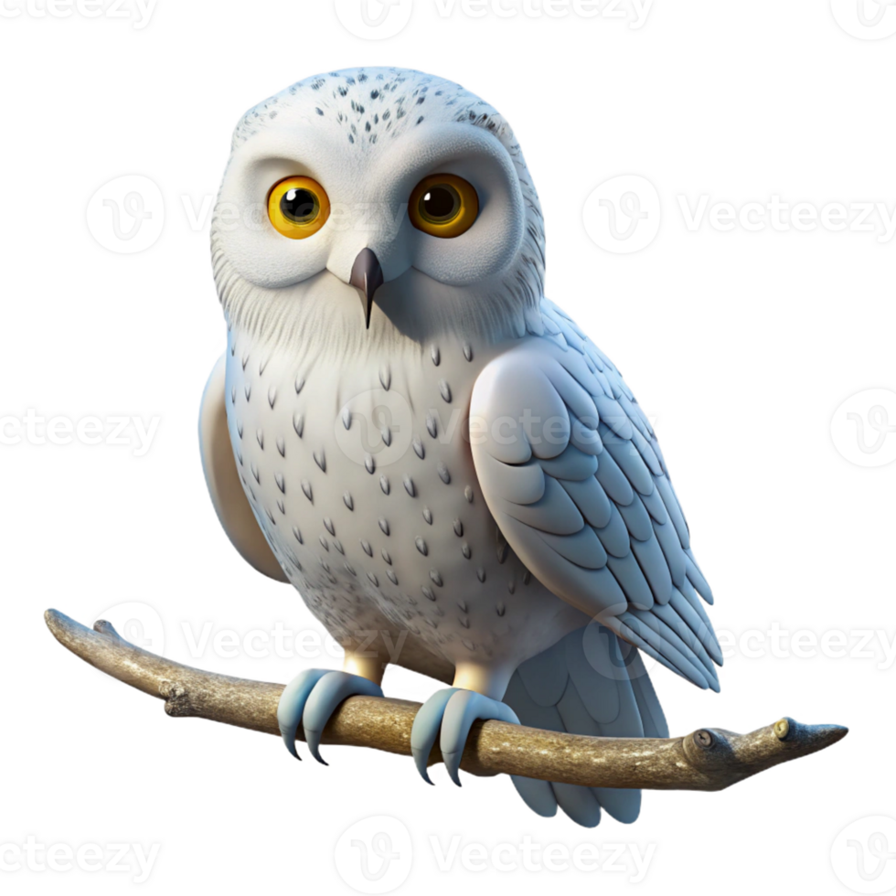 elegant modern A Snowy Owl Perched on a Branch Covered premium png
