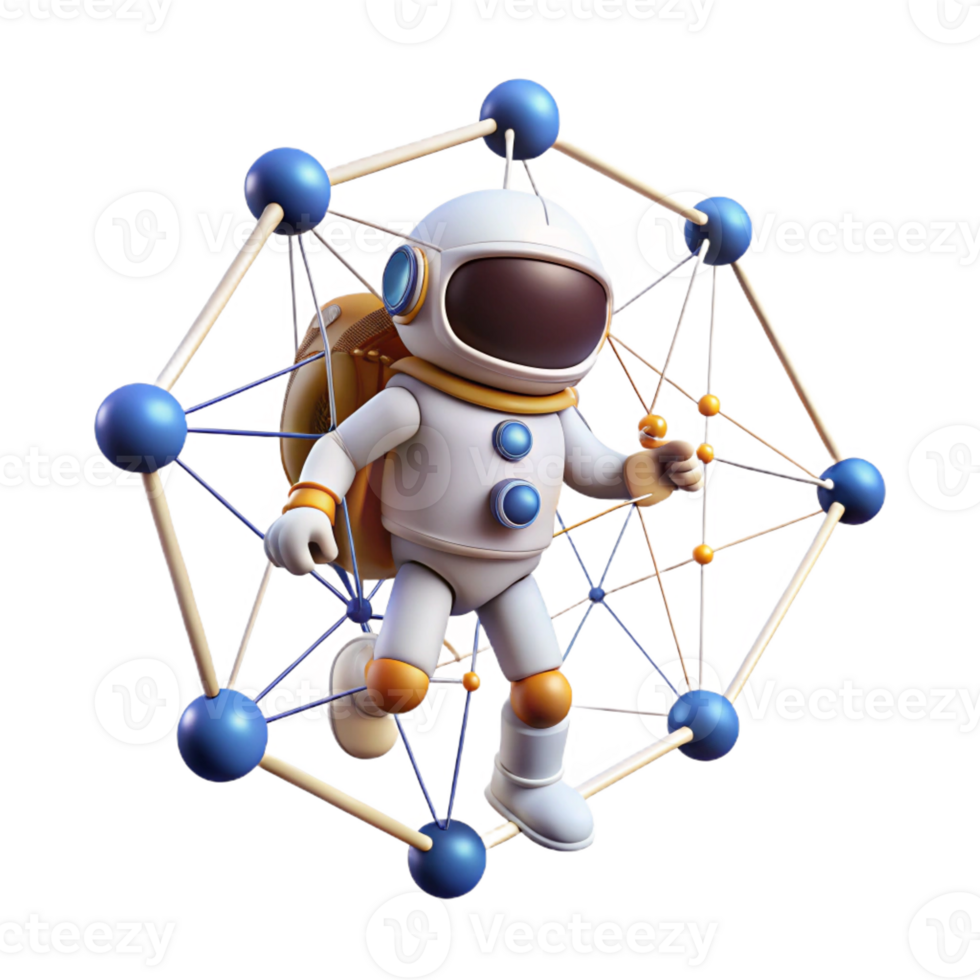 beautiful contemporary A Lone Astronaut Floating in Space Surro genuine png