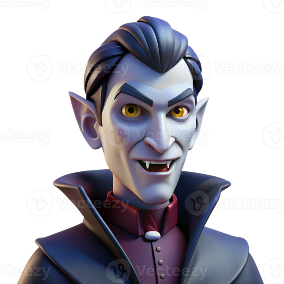 vibrant traditional Portrait of a Gothic Vampire with Pale Sk professional png