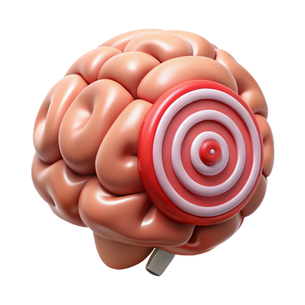 wonderful traditional Brain with Target Symbol Transparent Background premium png