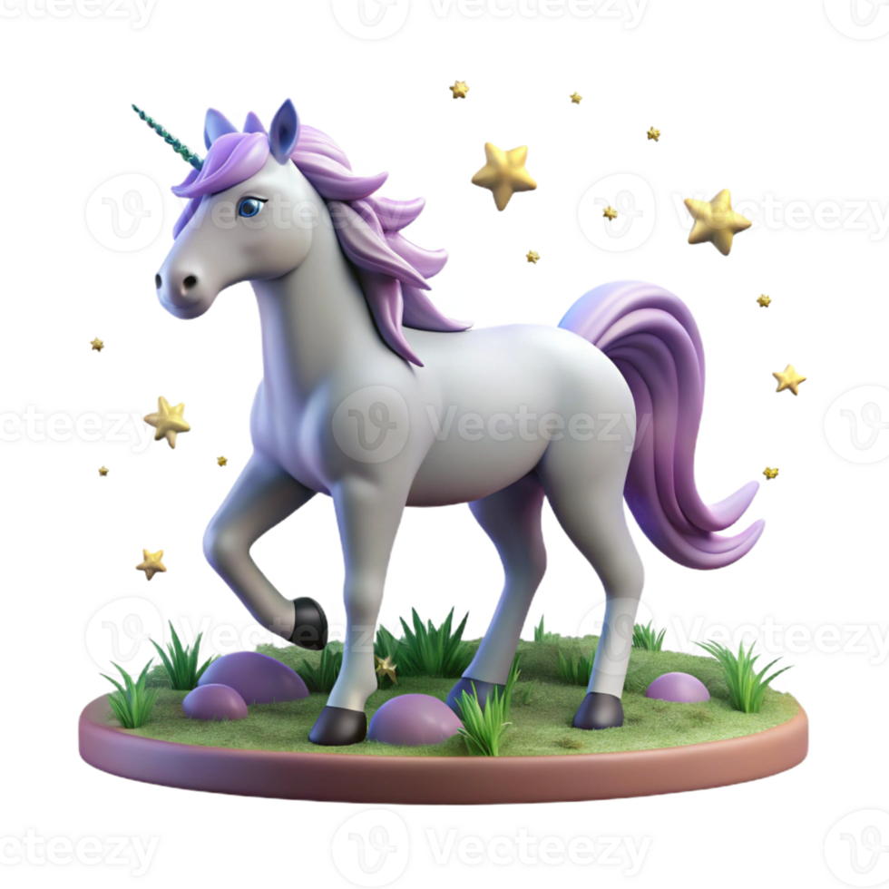 dramatic modern A Celestial Unicorn Grazing in a Field Of premium png