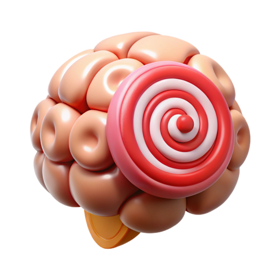 magnificent rustic Brain with Target Symbol Transparent Background detailed png