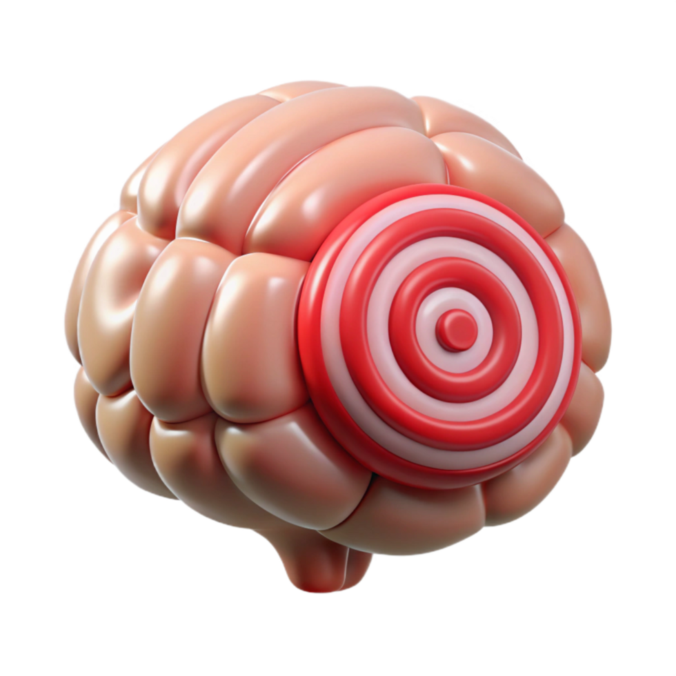 vibrant creative Brain with Target Symbol Transparent Background high resolution png