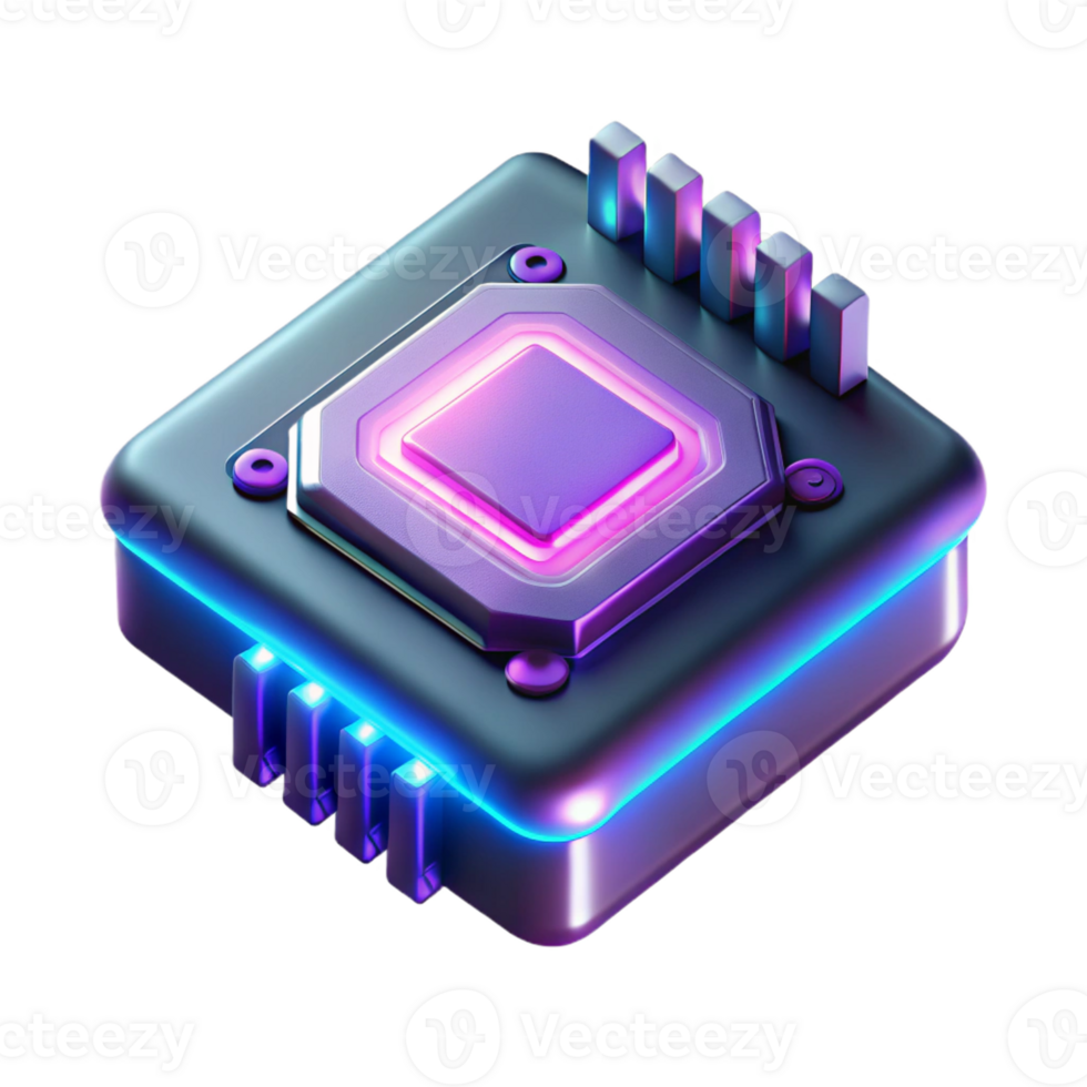 elegant minimalist A Single Glowing Microchip Intricately original png