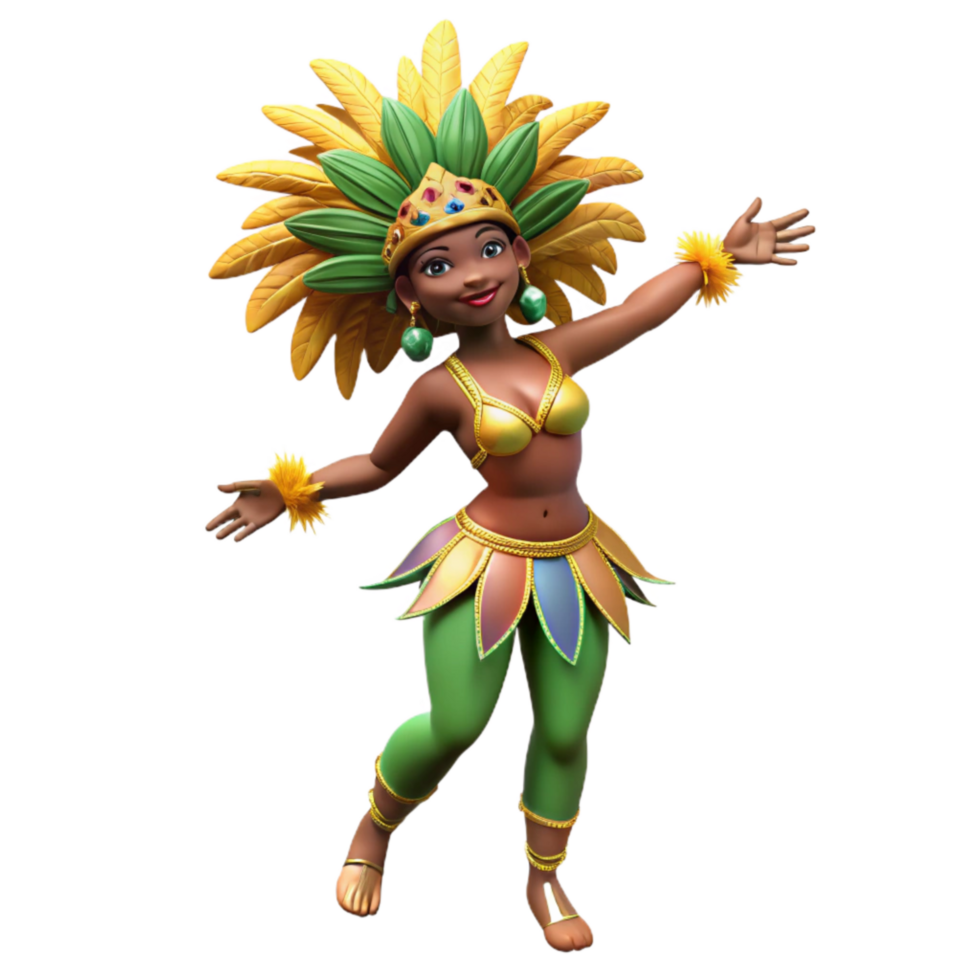 magnificent abstract Brazilian Carnival Dancer Silhouette Transparent Background premium png