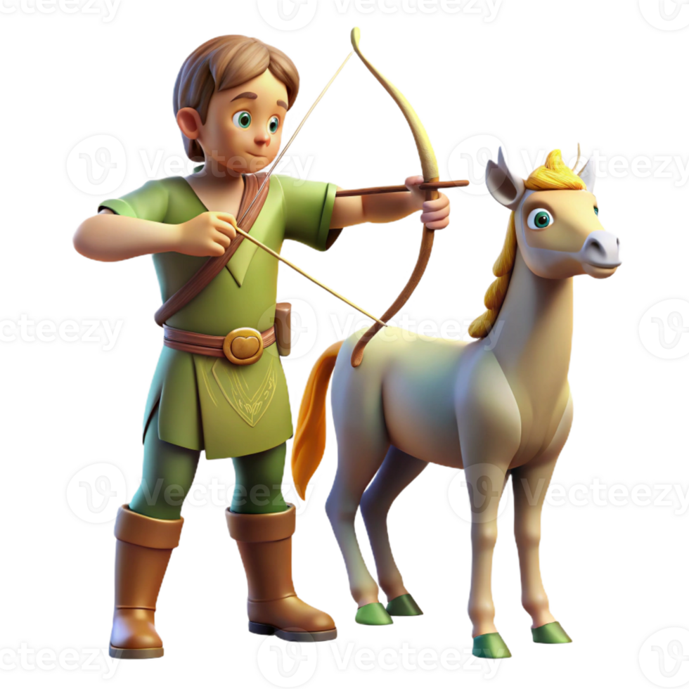 dramatic traditional A Wise Centaur Teaching Archery to a Youn genuine png