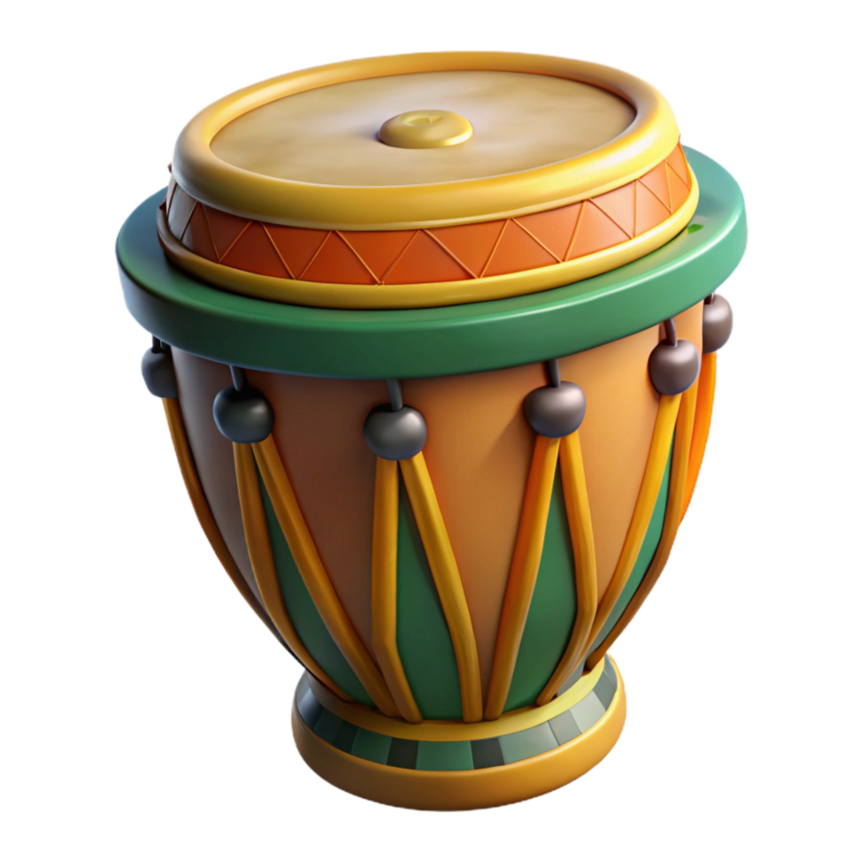 stunning minimalist Brazilian Drum with Colorful Design Element detailed png