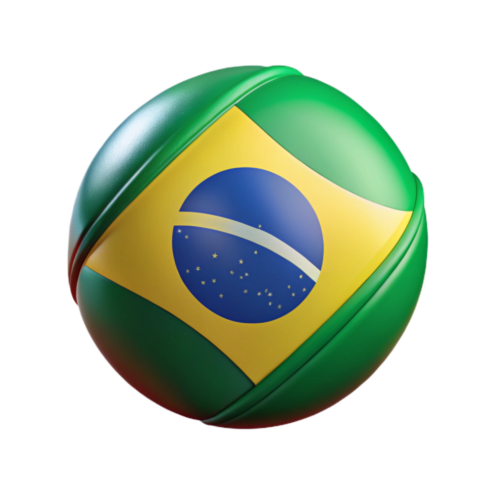 beautiful classic Brazilian Flag with Green and Yellow Colors Element genuine png