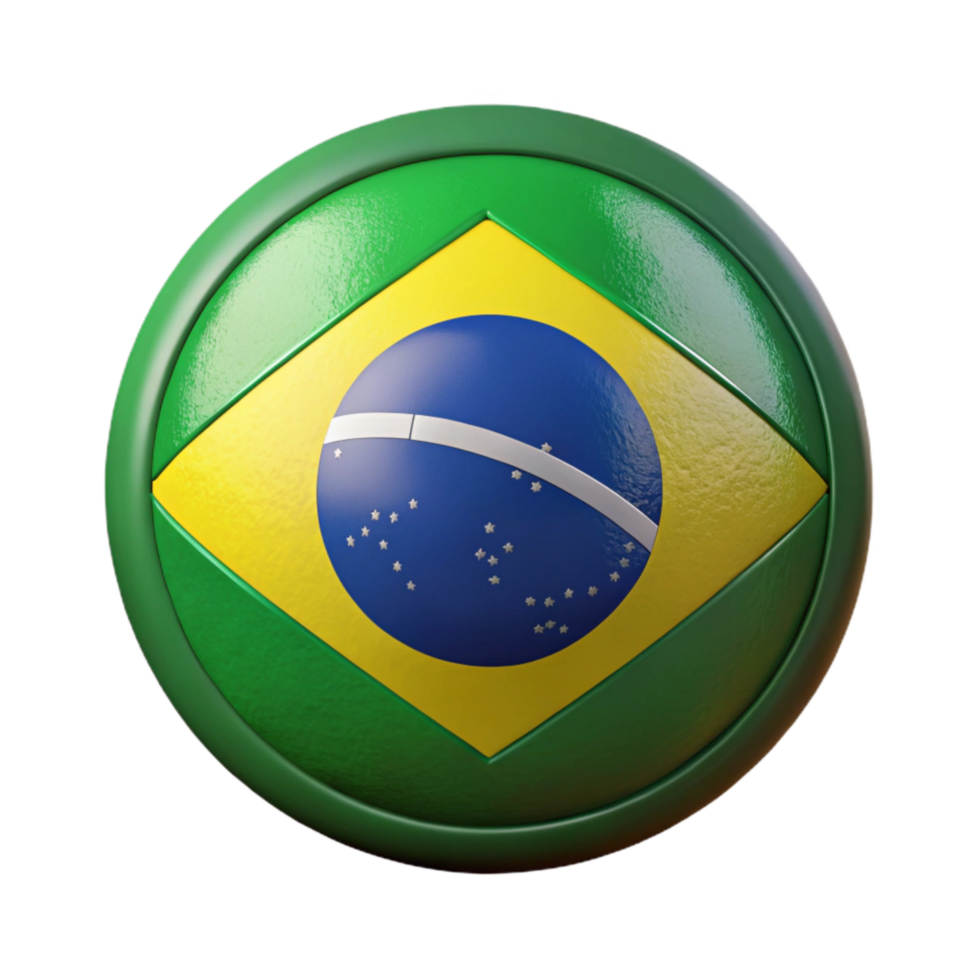 vibrant creative Brazilian Flag with Green and Yellow Colors Element high resolution png