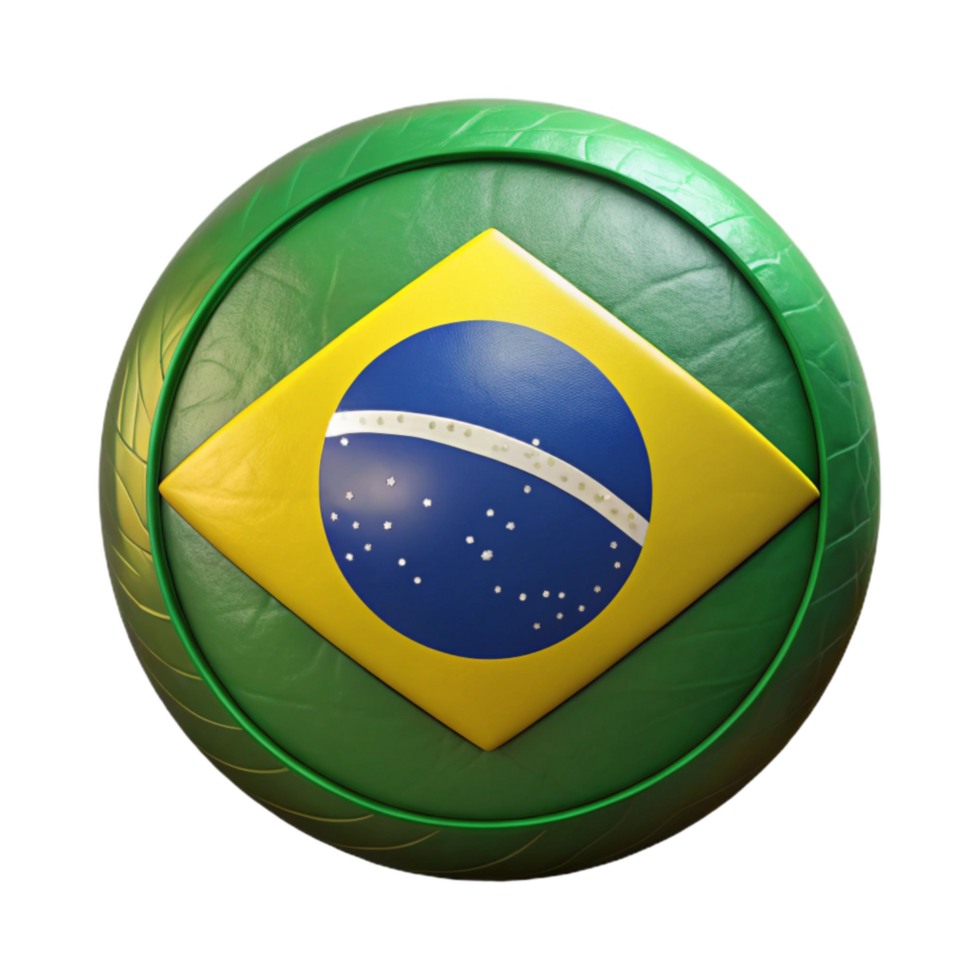 vibrant abstract Brazilian Flag with Green and Yellow Colors Element original png