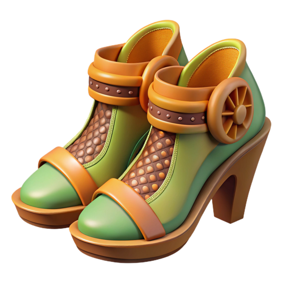 wonderful classic Brazilian Samba Dancer Shoes with Heels Cutout original png