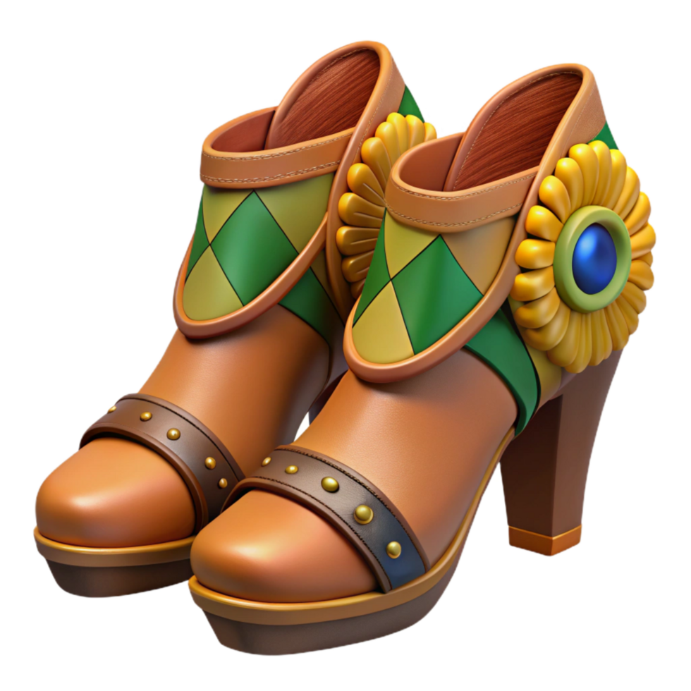 beautiful creative Brazilian Samba Dancer Shoes with Heels Cutout high quality png
