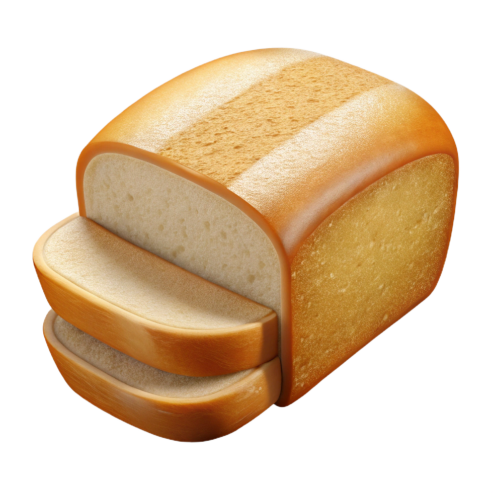 impressive artistic Bread Loaf Sliced on White Background authentic png