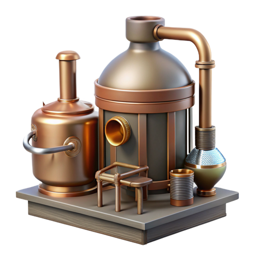 stunning vintage Brewing Equipment Setup Cutout original png