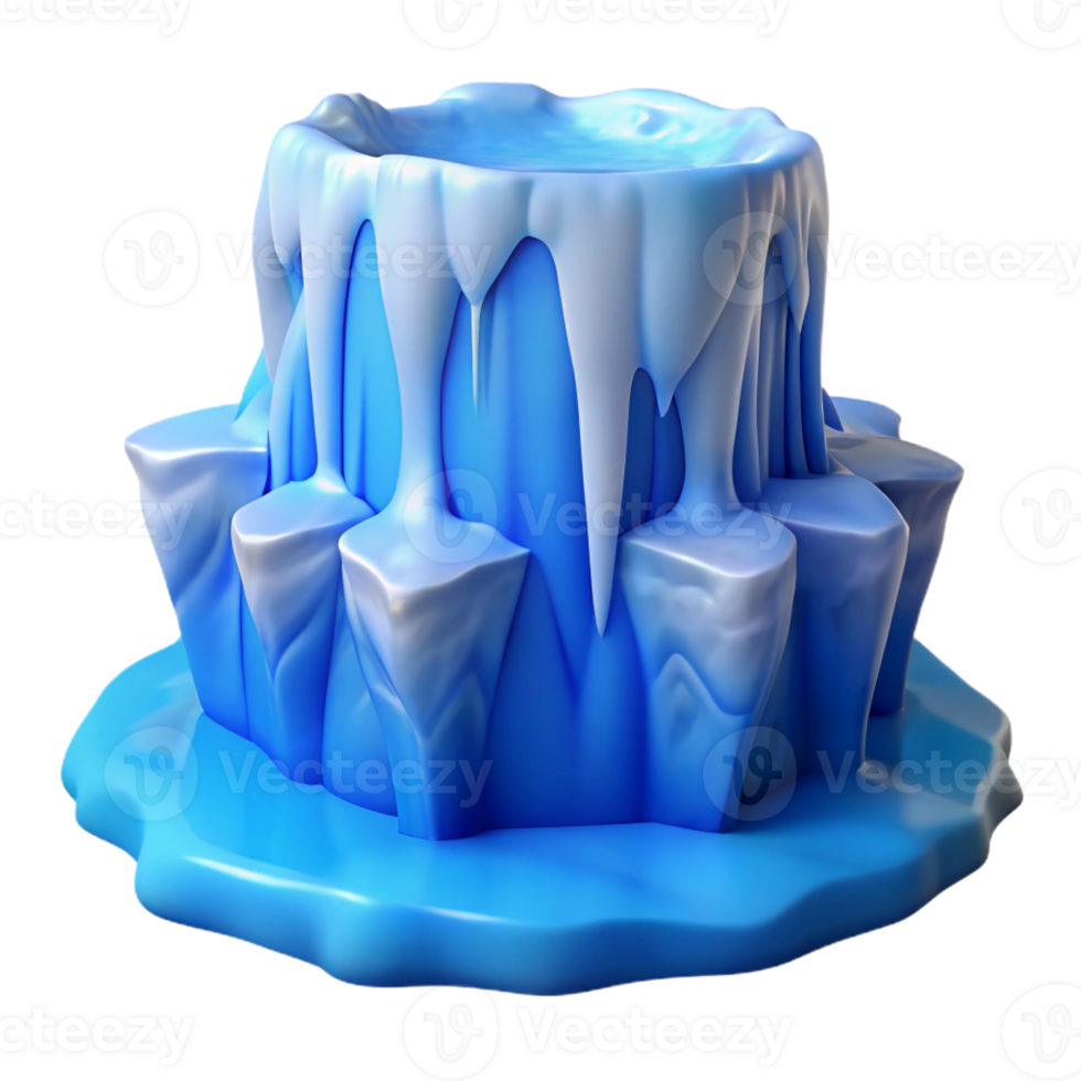 vibrant creative A Frozen Waterfall Icy Blue Colors Wint premium png