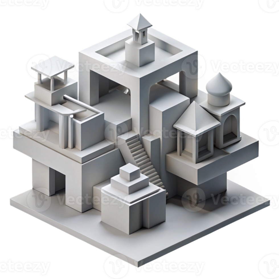 vibrant modern A Deconstructed Architectural Form Abstra premium png