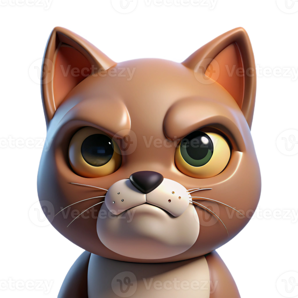 wonderful abstract Portrait of a Grumpy Cat with Narrowed Eye png