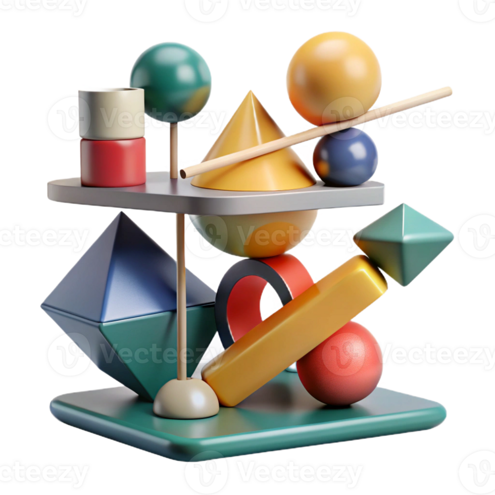 vibrant abstract A Composition of Geometric Shapes and Li exclusive png