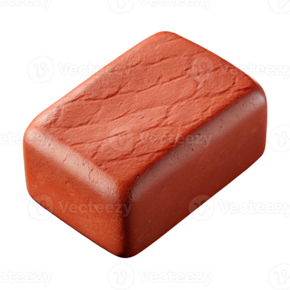 serene traditional Brick Red Clay Cutout on Transparent Background high resolution png