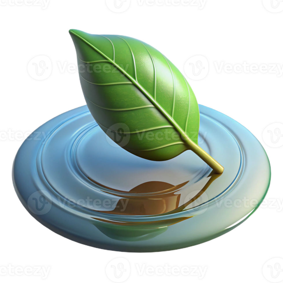 dramatic creative A Single Leaf Floating on Water Ripples I professional png