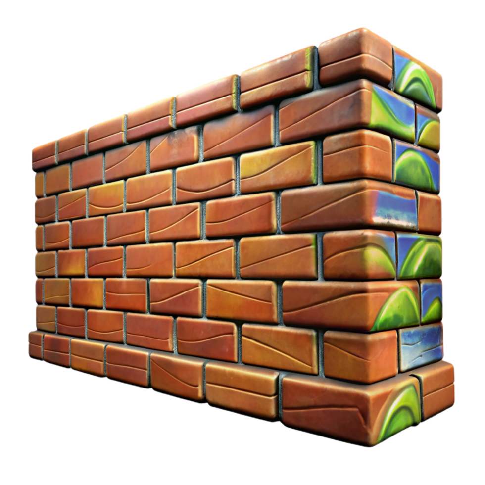 magnificent contemporary Brick Wall with Graffiti Element authentic png