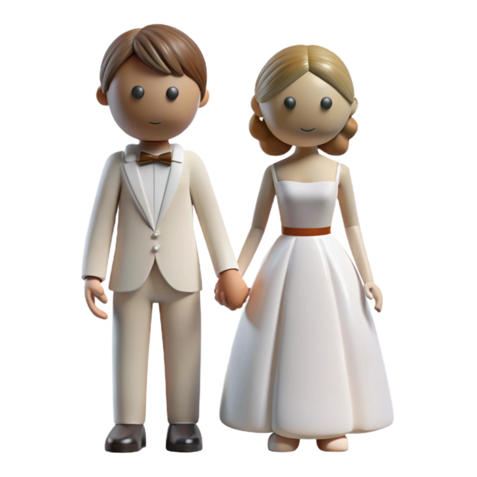 vibrant traditional Bride and Groom Silhouettes Holding Hands Cutout premium png