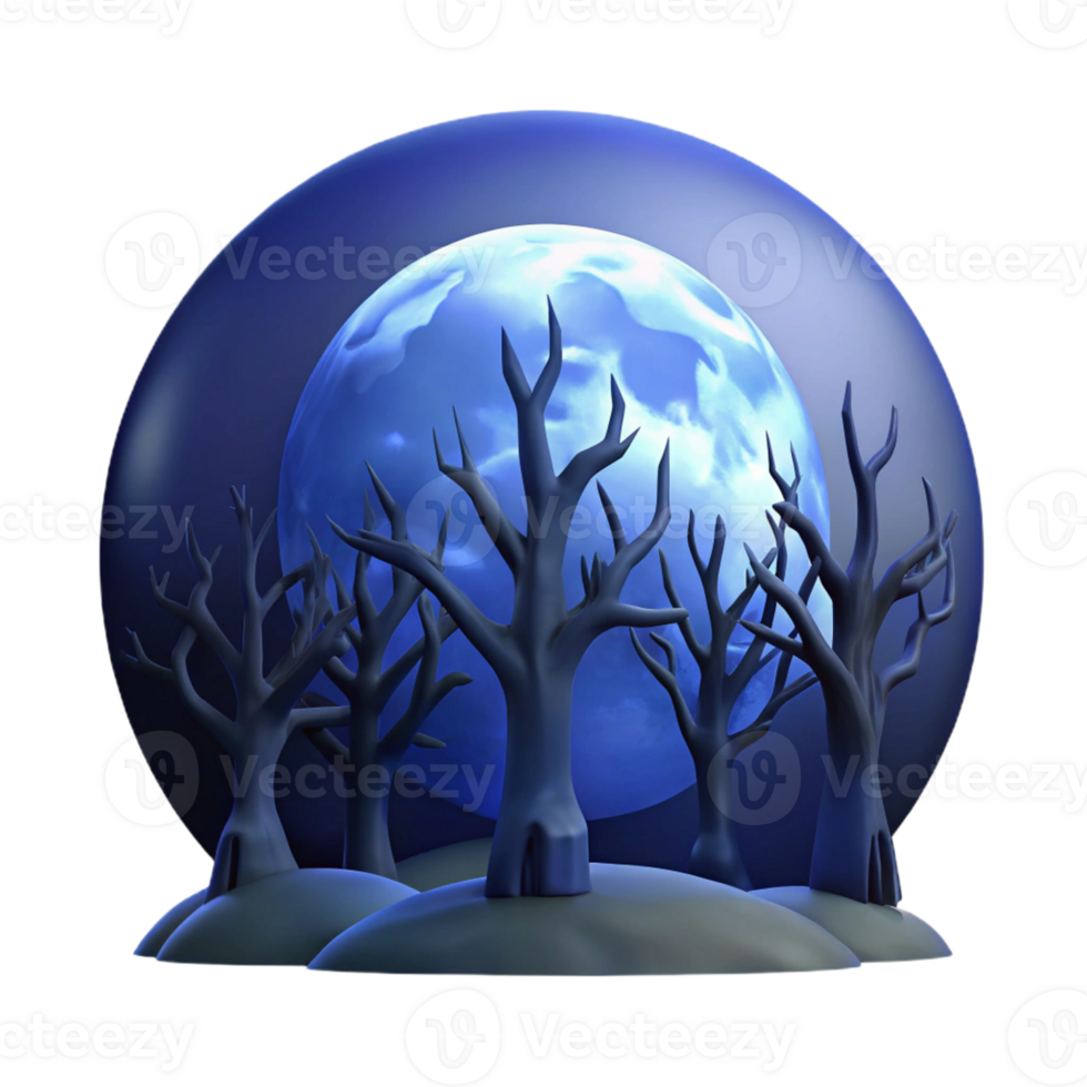 extraordinary contemporary A Full Moon Behind Silhouetted Trees Dark high quality png